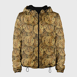 Куртка с капюшоном женская Bitcoins, цвет: 3D-черный