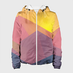 Куртка с капюшоном женская Рассвет в горах искусства, цвет: 3D-белый