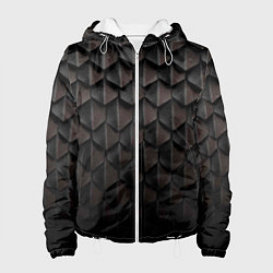 Куртка с капюшоном женская Чешуя Дракона black edition, цвет: 3D-белый
