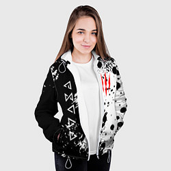 Куртка с капюшоном женская The Witcher black & white, цвет: 3D-белый — фото 2
