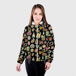 Куртка с капюшоном женская Россия и СССР паттерн, цвет: 3D-белый — фото 2