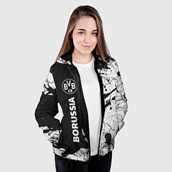 Куртка с капюшоном женская BORUSSIA Краски Вертикально, цвет: 3D-черный — фото 2