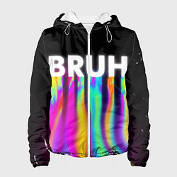 Куртка с капюшоном женская BRUH Братан, цвет: 3D-белый