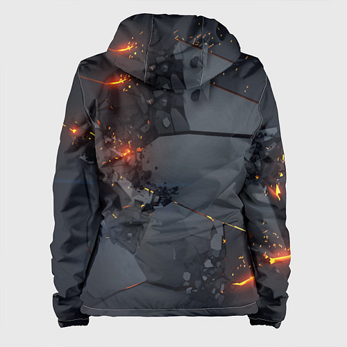 Женская куртка НЕОНОВЫЙ ВЗРЫВ ПЛИТЫ, ОБЛОМКИ NEON EXPLOSION / 3D-Белый – фото 2