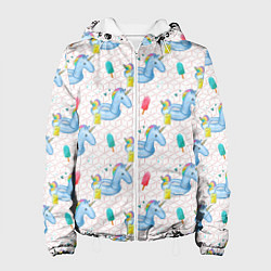 Куртка с капюшоном женская Детский плавательный круг, цвет: 3D-белый