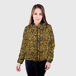 Куртка с капюшоном женская Золотые Цветы хохлома, цвет: 3D-черный — фото 2