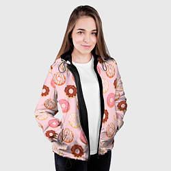 Куртка с капюшоном женская Pink donuts, цвет: 3D-черный — фото 2