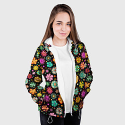 Куртка с капюшоном женская Night flowеrs, цвет: 3D-белый — фото 2