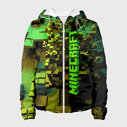 Куртка с капюшоном женская Minecraft, pattern 2022, цвет: 3D-белый