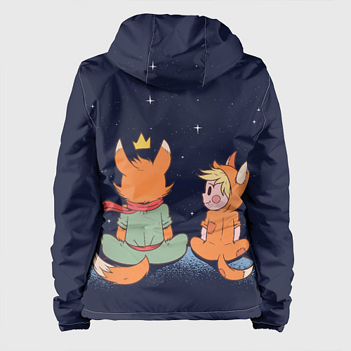 Женская куртка Маленький принц и лис смотрят на небо / 3D-Белый – фото 2