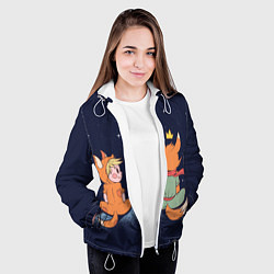 Куртка с капюшоном женская Маленький принц и лис смотрят на небо, цвет: 3D-белый — фото 2