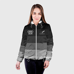 Куртка с капюшоном женская Audi, Ауди Серый градиент, цвет: 3D-белый — фото 2