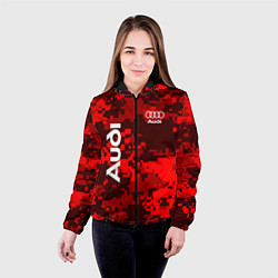 Куртка с капюшоном женская Audi Pixel, цвет: 3D-черный — фото 2