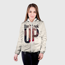 Куртка с капюшоном женская Dont look upНе смотри на вверх, цвет: 3D-белый — фото 2