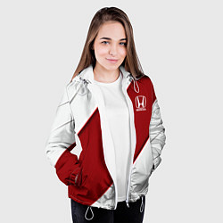Куртка с капюшоном женская Honda - Red sport, цвет: 3D-белый — фото 2