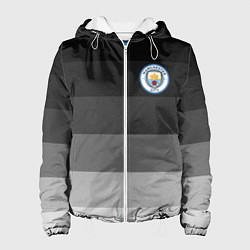Куртка с капюшоном женская Манчестер Сити, Manchester City, Серый градиент, цвет: 3D-белый