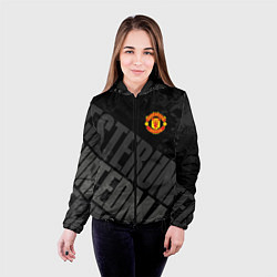 Куртка с капюшоном женская Manchester United , Манчестер Юнайтед, цвет: 3D-черный — фото 2