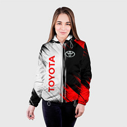 Куртка с капюшоном женская Toyota Sport Auto, цвет: 3D-белый — фото 2