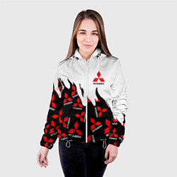 Куртка с капюшоном женская Mitsubishi - Fire Pattern, цвет: 3D-белый — фото 2