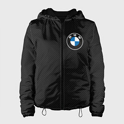 Куртка с капюшоном женская BMW LOGO CARBON ЧЕРНЫЙ КАРБОН, цвет: 3D-черный