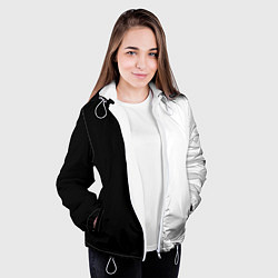 Куртка с капюшоном женская Black and white чб, цвет: 3D-белый — фото 2