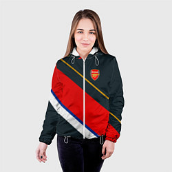Куртка с капюшоном женская Arsenal арсенал football, цвет: 3D-белый — фото 2