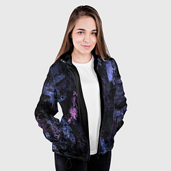 Куртка с капюшоном женская Синий милитари, цвет: 3D-черный — фото 2