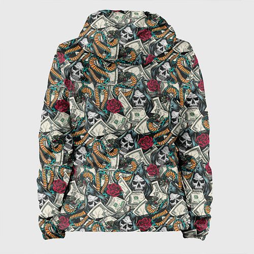 Женская куртка Смерть, Змея, Доллары, Розы / 3D-Черный – фото 2