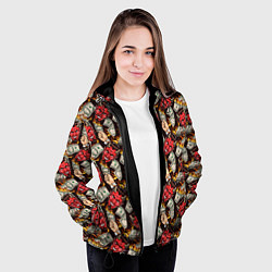 Куртка с капюшоном женская Демон сжигает деньги, цвет: 3D-черный — фото 2