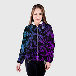Куртка с капюшоном женская STI NEON PATTERN, цвет: 3D-белый — фото 2