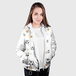 Куртка с капюшоном женская Футбол это круто, цвет: 3D-белый — фото 2