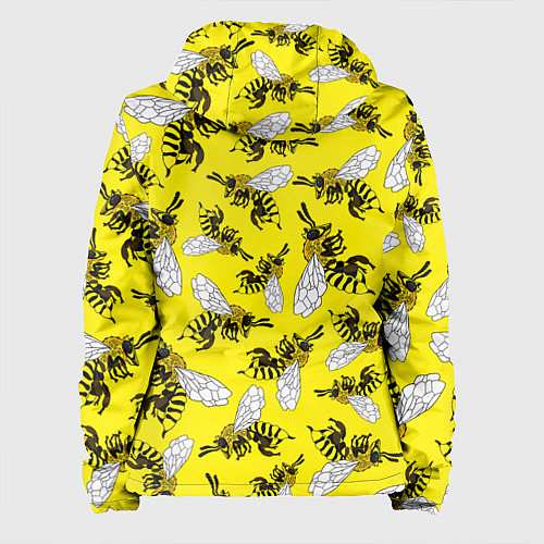 Женская куртка Пчелы на желтом / 3D-Белый – фото 2