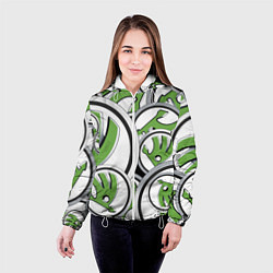 Куртка с капюшоном женская Skoda Шкода Pattern, цвет: 3D-белый — фото 2
