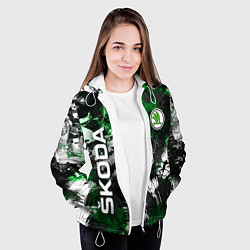 Куртка с капюшоном женская Skoda Sport Style Шкода, цвет: 3D-белый — фото 2