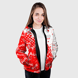 Куртка с капюшоном женская АУДИ Autosport брызги Паттерн, цвет: 3D-черный — фото 2