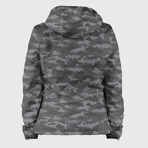 Женская куртка Тёмно-Серый Камуфляж Рыбака / 3D-Черный – фото 2