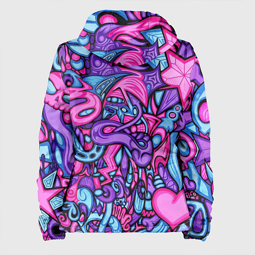 Женская куртка Acid graffiti with skulls / 3D-Черный – фото 2