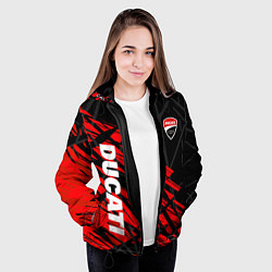 Куртка с капюшоном женская DUCATI МОТО СПОРТ, цвет: 3D-черный — фото 2