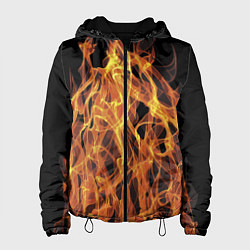 Куртка с капюшоном женская Flame Pattern, цвет: 3D-черный