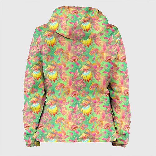 Женская куртка Магические Грибы Психоделика / 3D-Белый – фото 2