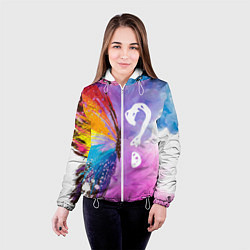 Куртка с капюшоном женская Где пол бабочки?, цвет: 3D-белый — фото 2