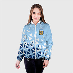 Куртка с капюшоном женская Сборная Аргентины футбол, цвет: 3D-белый — фото 2