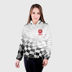 Куртка с капюшоном женская YAMAHA ФИНИШНЫЙ ФЛАГ, цвет: 3D-белый — фото 2