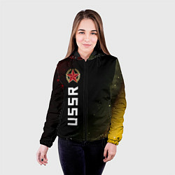 Куртка с капюшоном женская USSR - ЗВЕЗДА Космос Вертикально, цвет: 3D-черный — фото 2