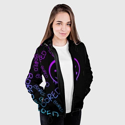 Куртка с капюшоном женская Neon Bored Half pattern, цвет: 3D-черный — фото 2