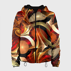 Куртка с капюшоном женская Абстрактные цифровые спирали, цвет: 3D-черный