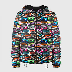 Куртка с капюшоном женская Ретро Музыка Аудиокассеты, цвет: 3D-черный