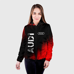 Куртка с капюшоном женская АУДИ Audi Абстракция, цвет: 3D-черный — фото 2