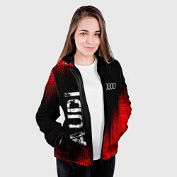 Куртка с капюшоном женская АУДИ Audi Абстракция, цвет: 3D-черный — фото 2