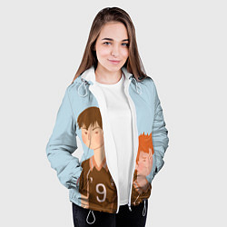 Куртка с капюшоном женская Шоё и Тобио арт, цвет: 3D-белый — фото 2